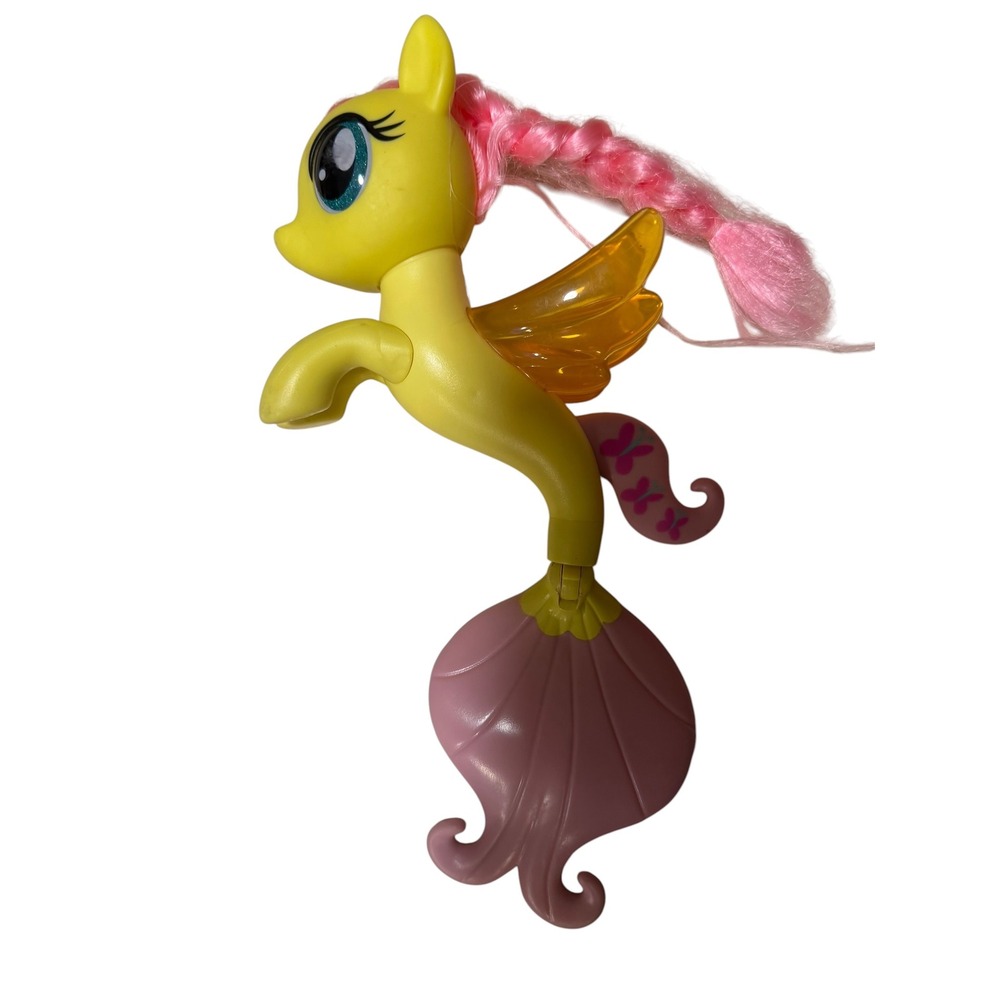 My Little Pony The Movie Fluttershy Sea-Pony Hasbro 2017 Yellow Pink Mermaid Toy - Picture 2 of 4